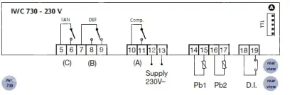 regulátor elektronický ELIWELL, IWC 730 NTC, 30A, 230Vac